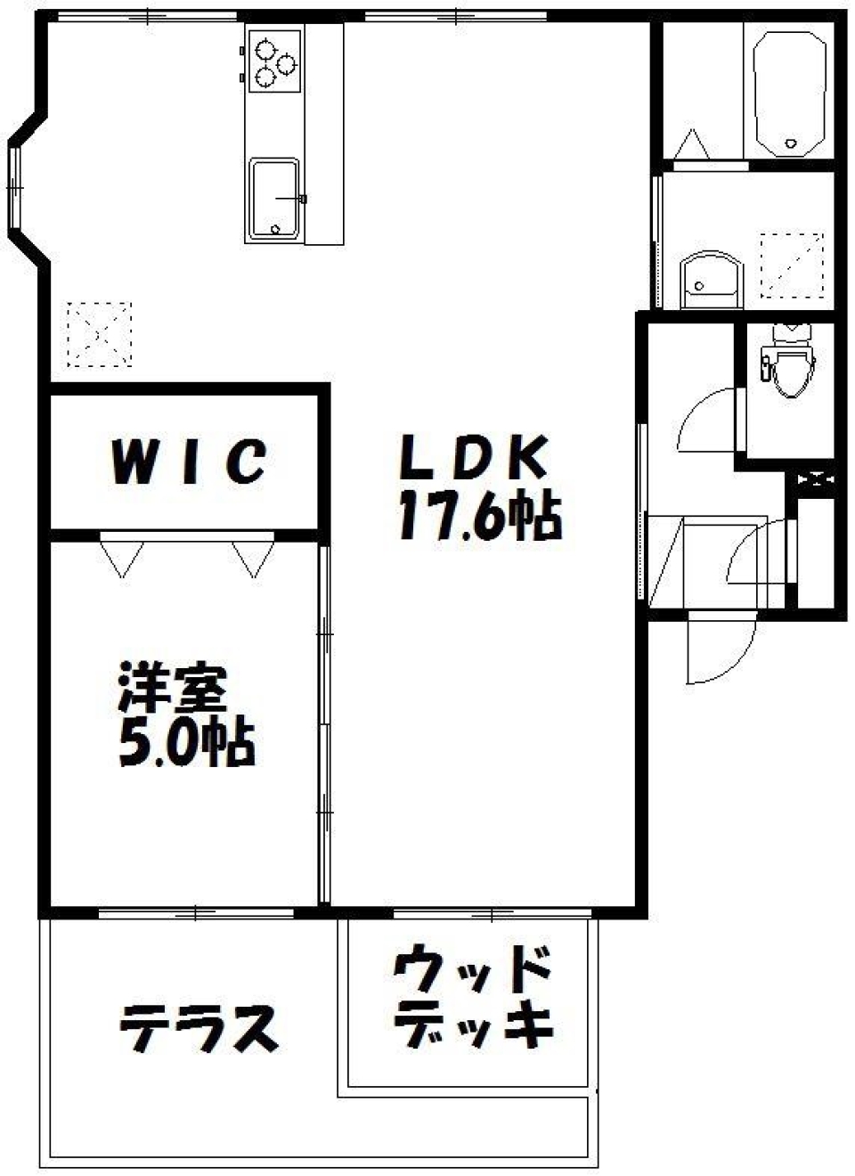 白×ブルーのマリンスタイルの間取り図