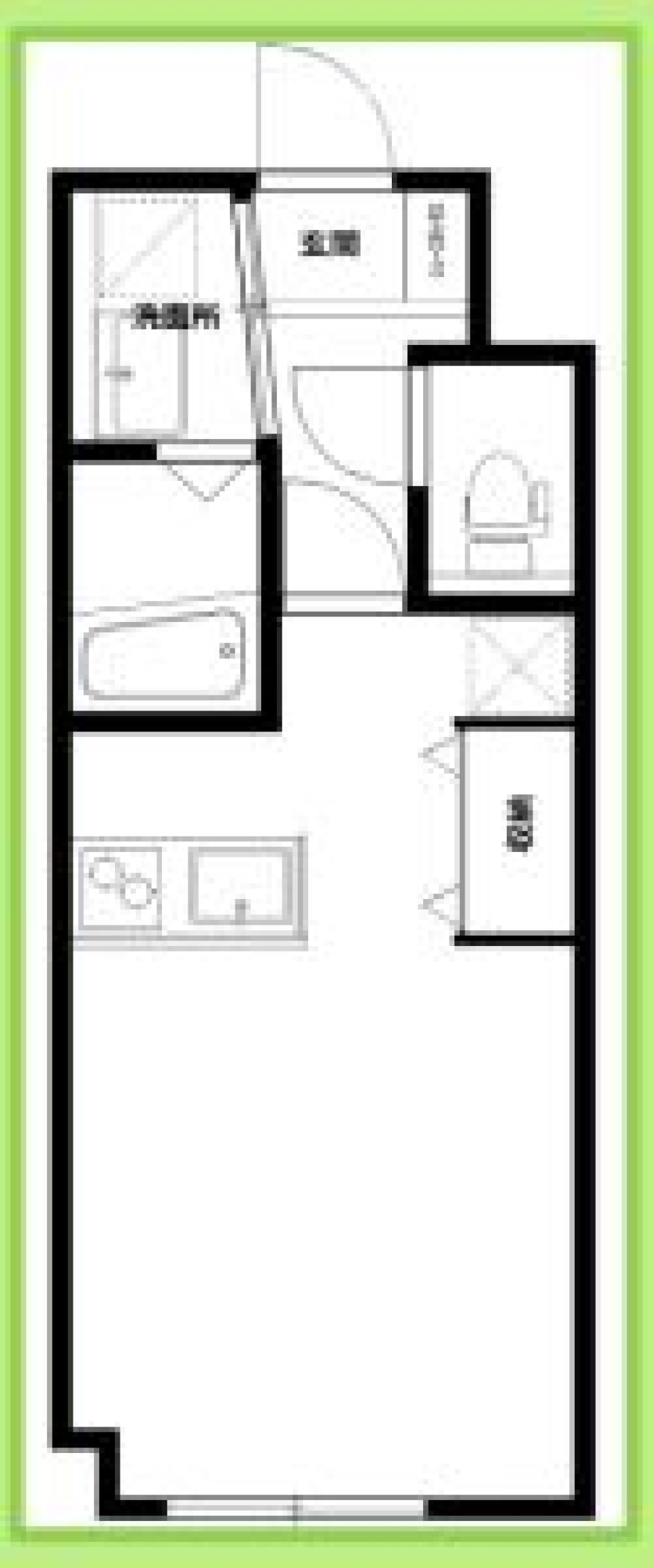 ミントグリーンなお部屋の間取り図
