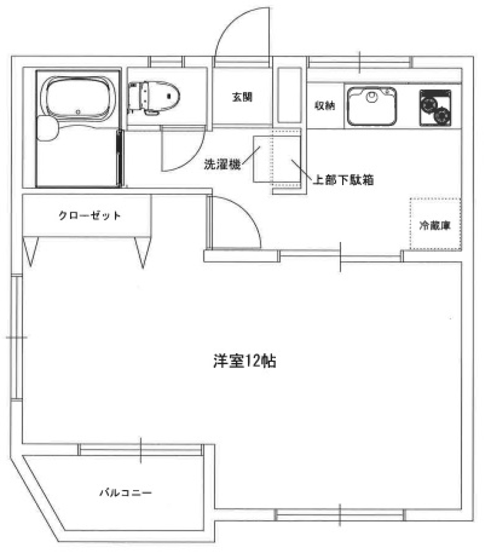 公園の辺に佇むレトロの間取り図