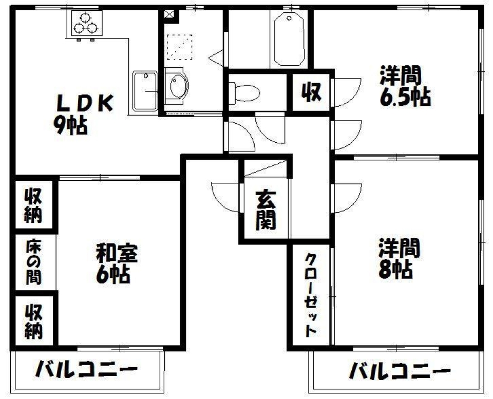 腕をふるいたくなる、充実キッチンの間取り図