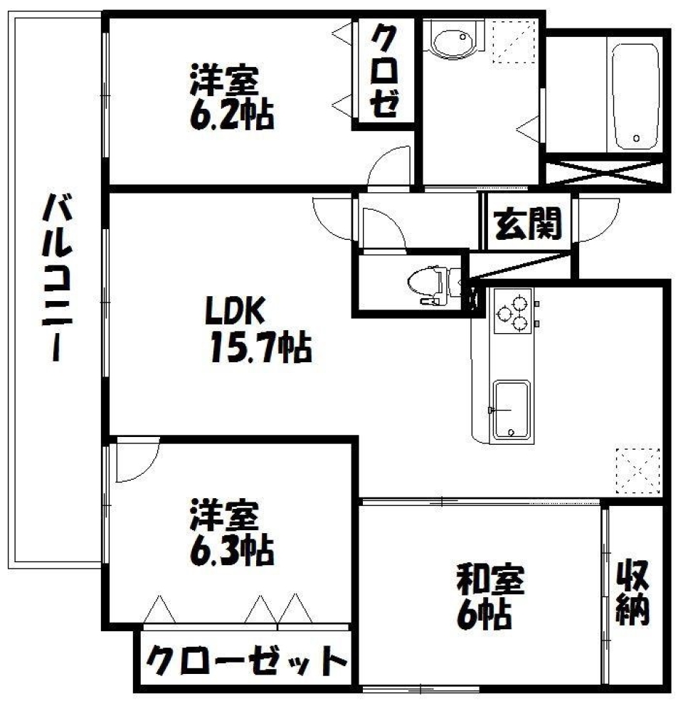 眺望抜群　高級賃貸！の間取り図