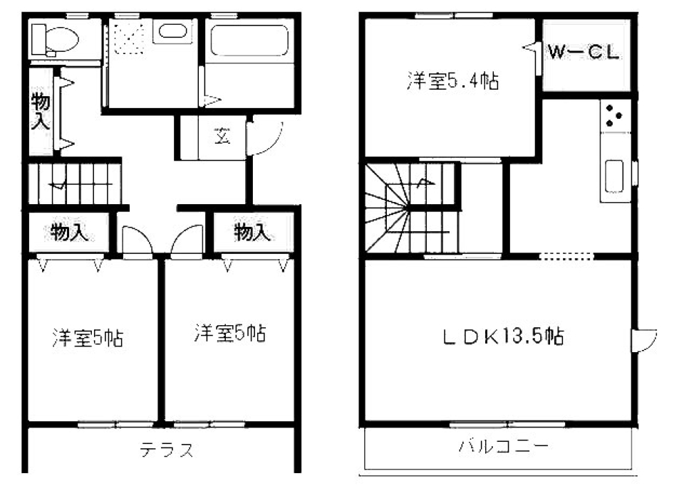 2階へどうぞ！そこが私たちの憩いの場。の間取り図