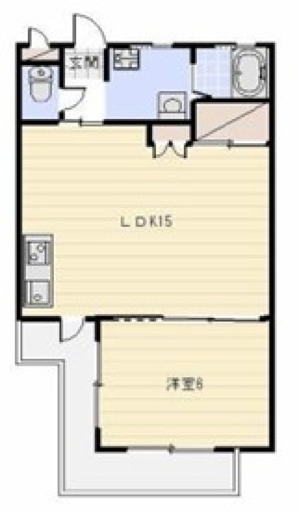真っ白なお部屋でくつろぎ空間をの間取り図