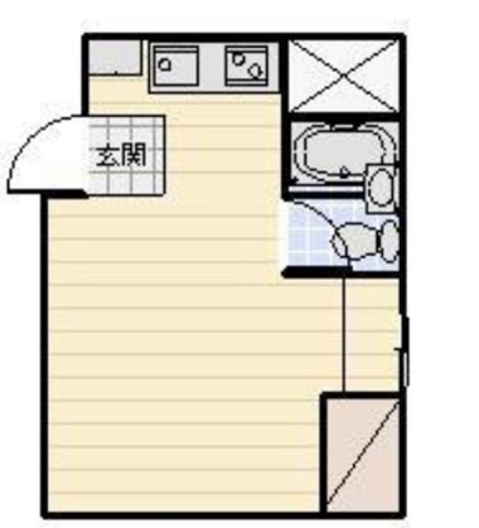 1R×五社神社×洗濯機の間取り図