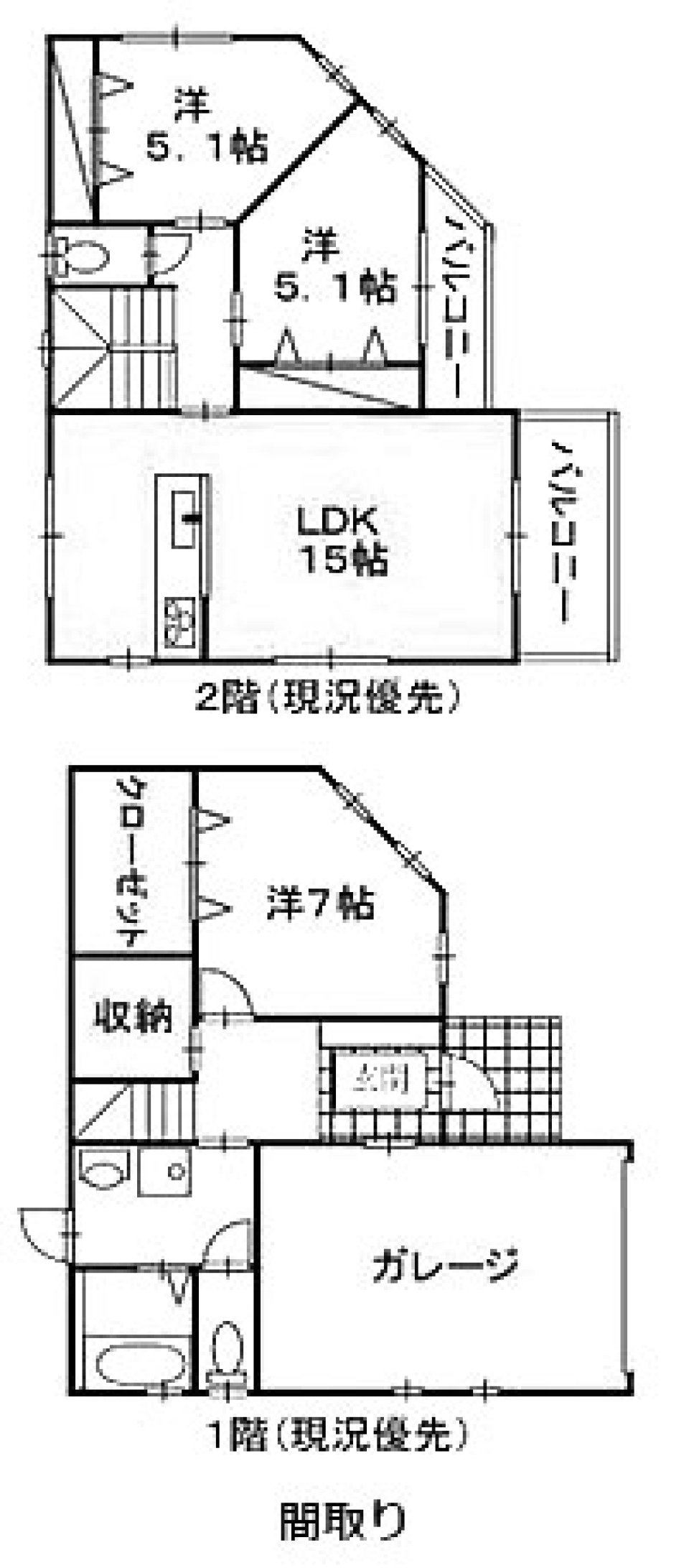 シャレオツ木製シャッターのGarage HOUSE。の間取り図