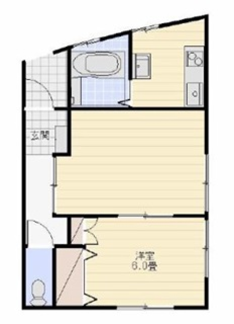 キッチンと洗面室をシェアしちゃう発想！の間取り図