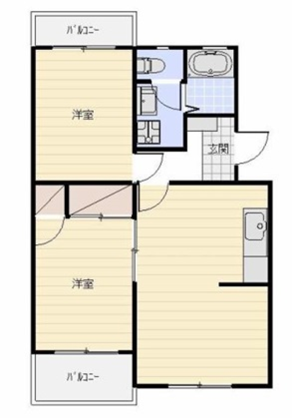 ドアで変わる間取りの間取り図