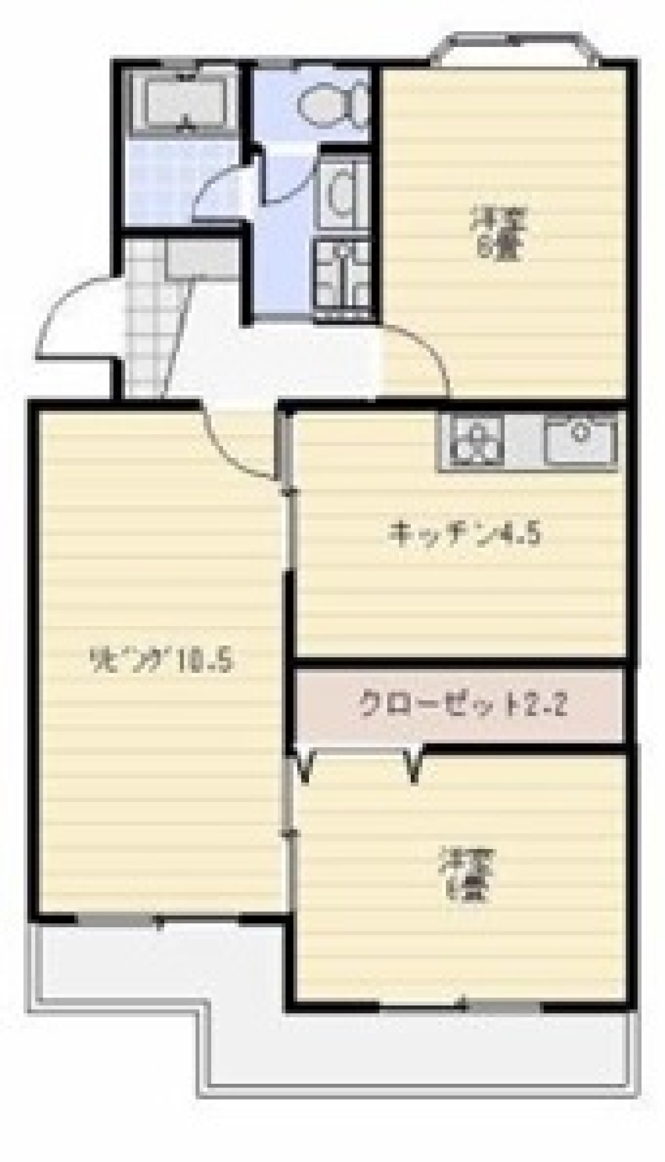 消えたキッチン、何処への間取り図