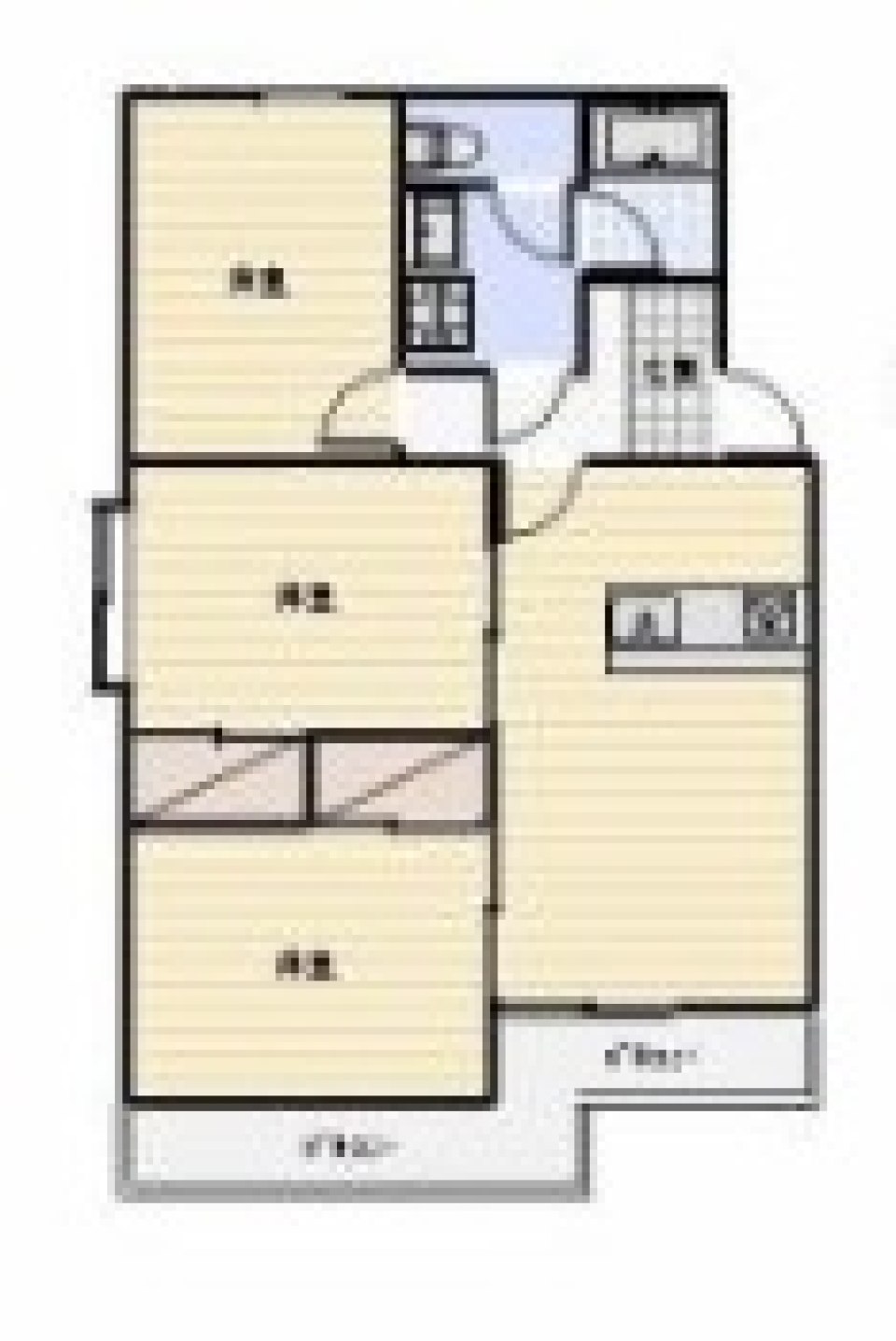 ナチュラルでカラフルな空間の間取り図