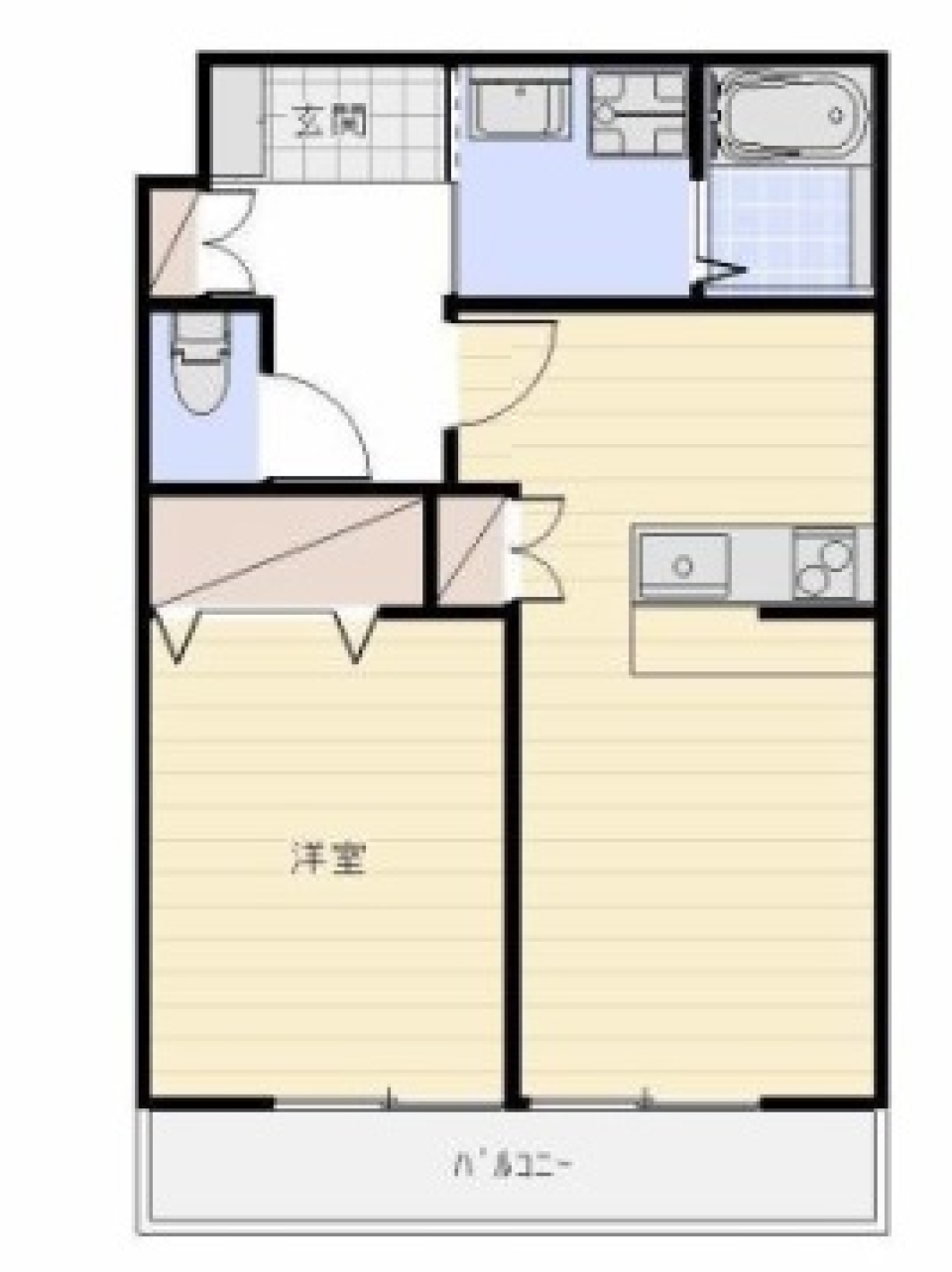 湖畔に佇むホワイトルームの間取り図