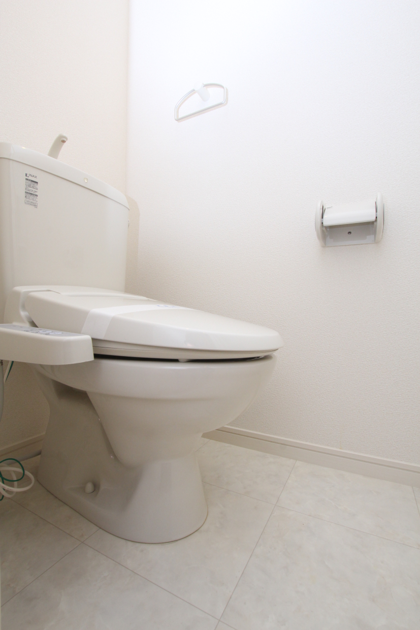 トイレは真っ白で清潔感あります。