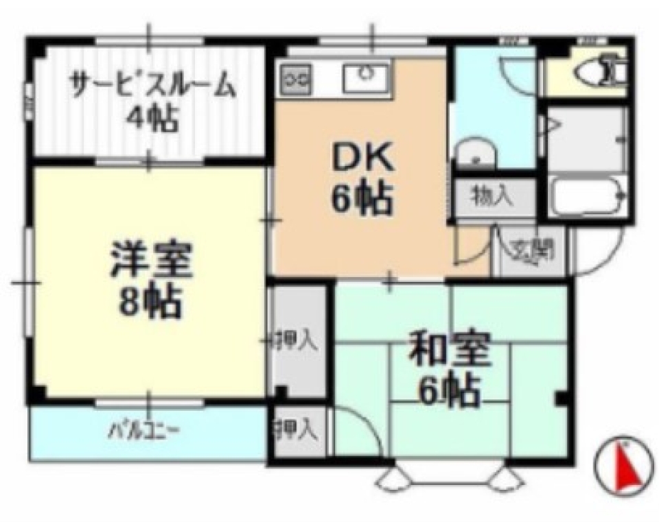 【ペット可】和と洋の融合をあなたにの間取り図