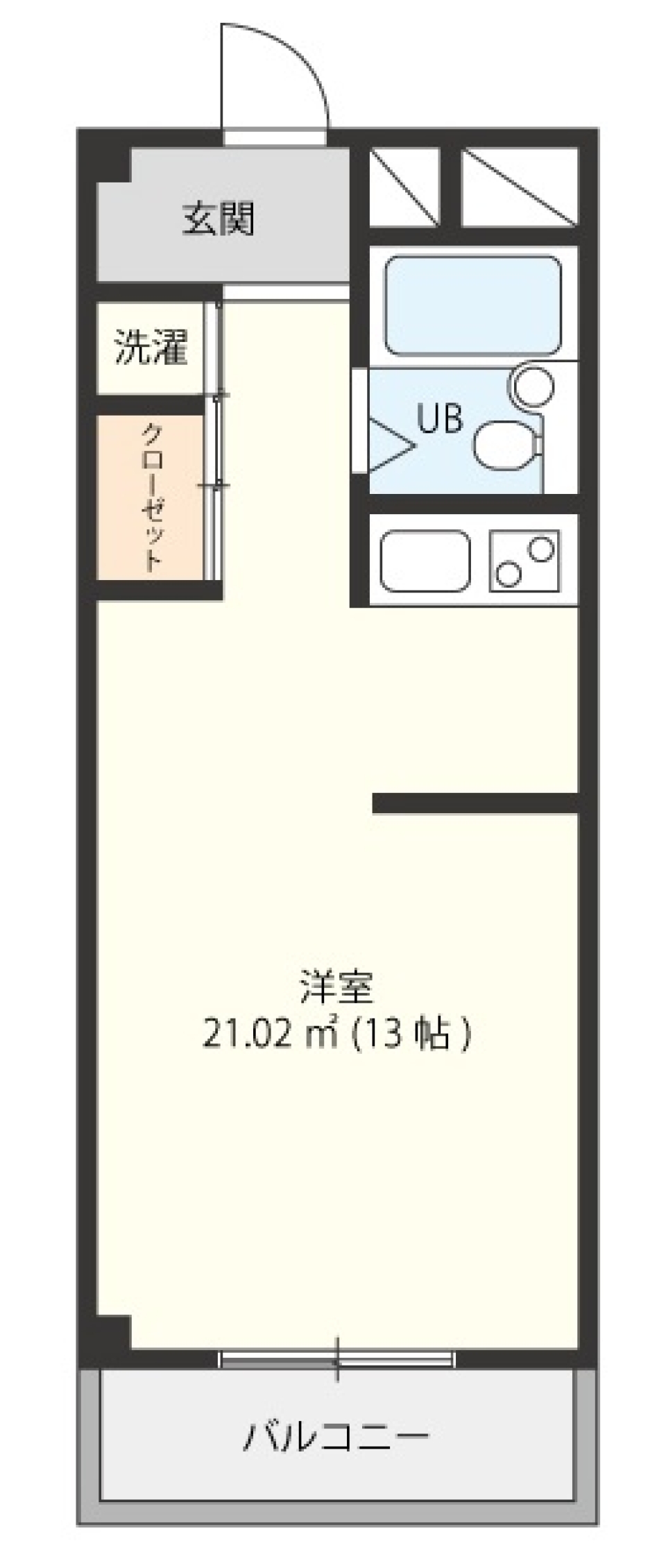 シェアハウスに興味ある方は必見のワンルームの間取り図