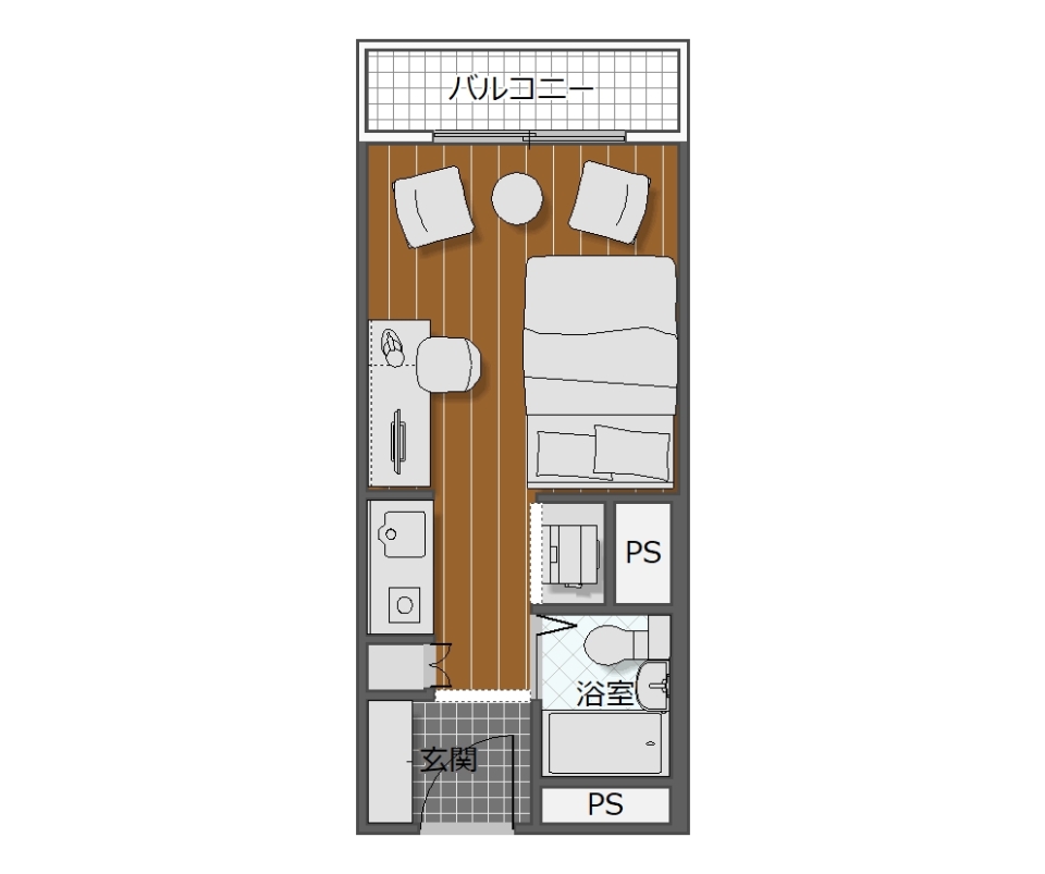 アウトドアなホテルスタイルの間取り図