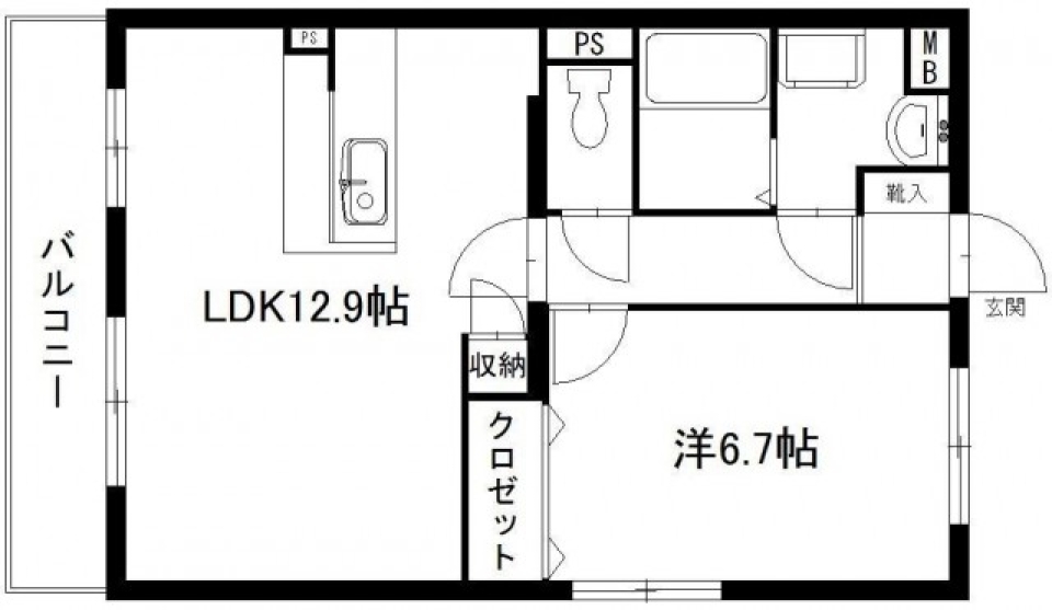 シンプル イズ ベストな1LDK。の間取り図