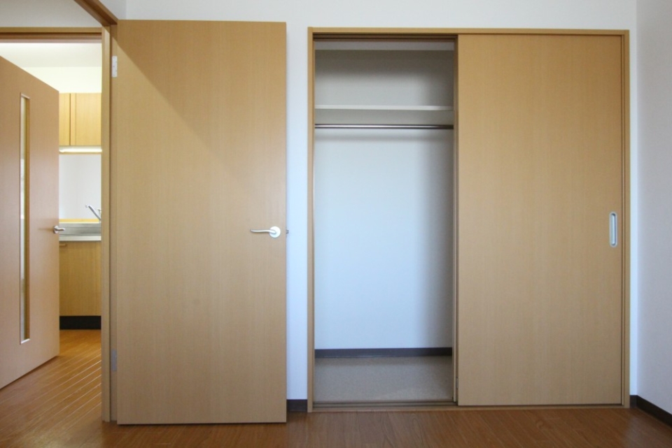 室内のメイン収納はこの1間分のクローゼット。
