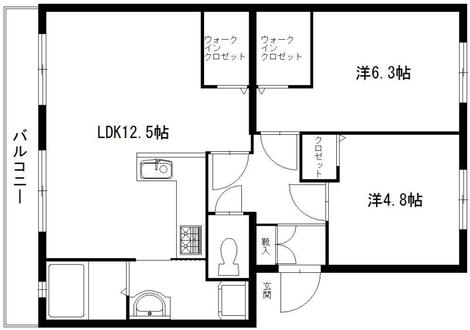 Ｌ字型キッチンで作るディナー。の間取り図