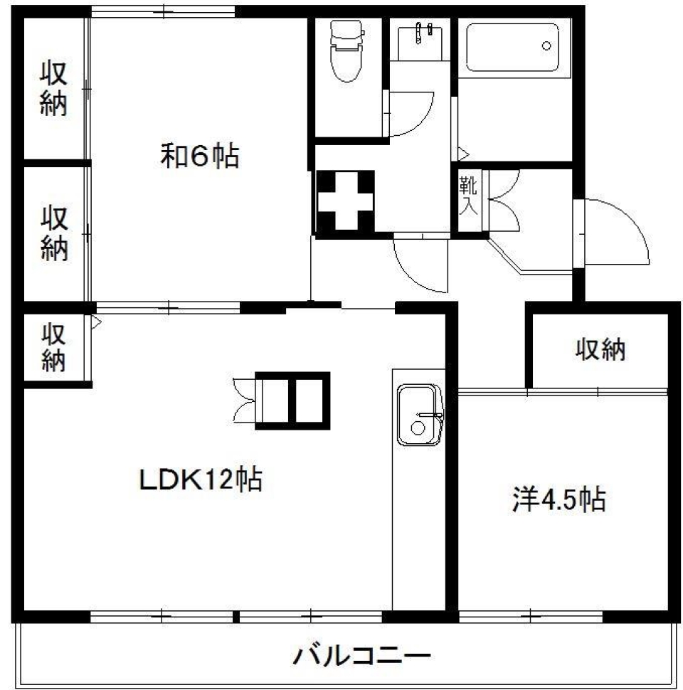 キッチン前のどっしり君の間取り図