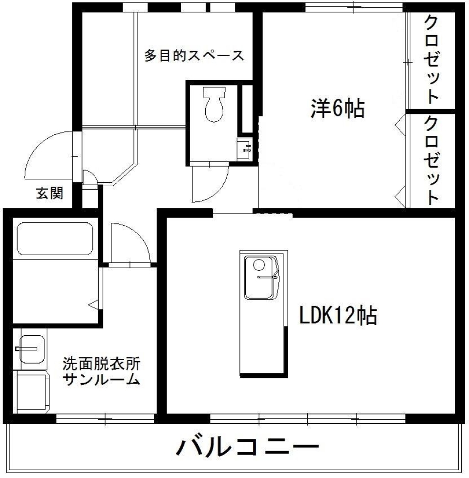 2つのエリアに分ける「白壁」の間取り図