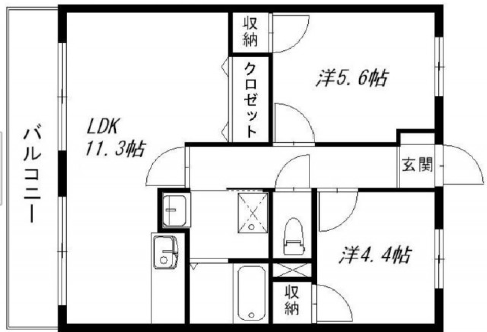 シンプルかつ可愛くの間取り図