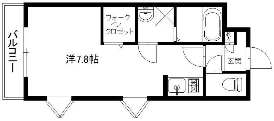 インパクトなショッキングピンクの間取り図