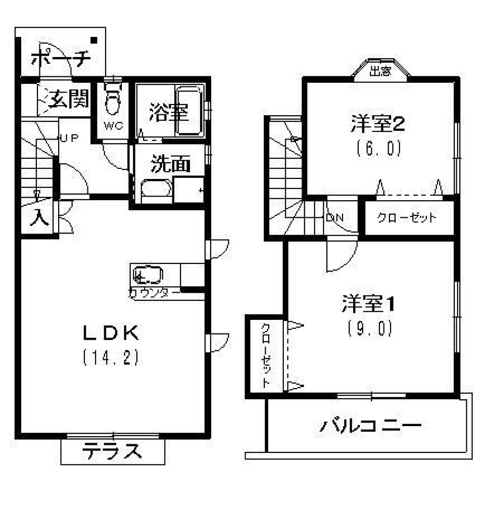 戸建て感覚で住む「テラスハウス」。の間取り図
