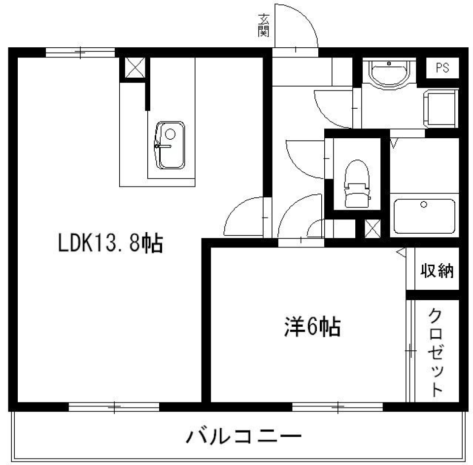 キッチンに立って隅々まで。の間取り図