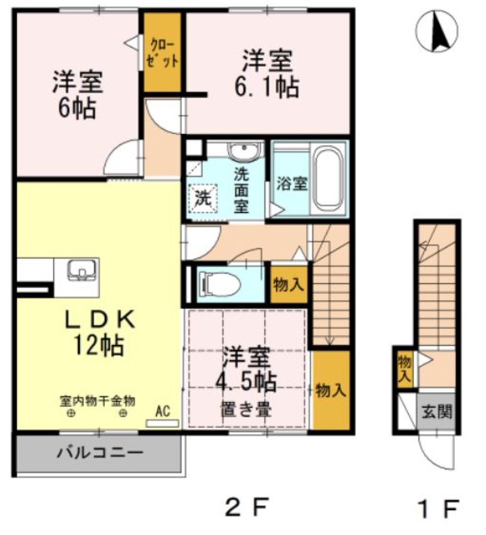 和と洋、ハーフ＆ハーフの間取り図