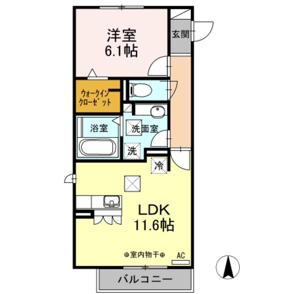 徒歩で通う街中通勤　Withペット。の間取り図