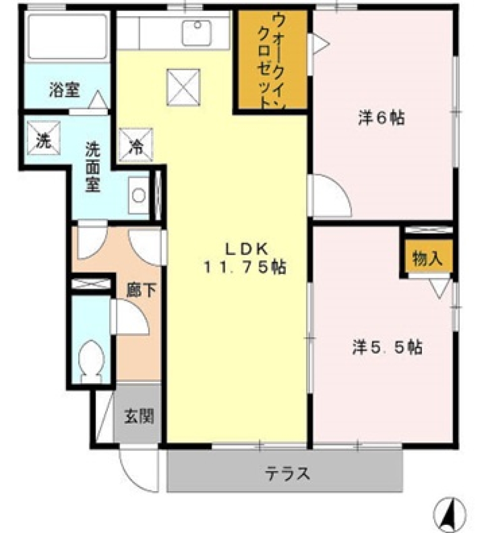 大きいバスルームは必見！の間取り図
