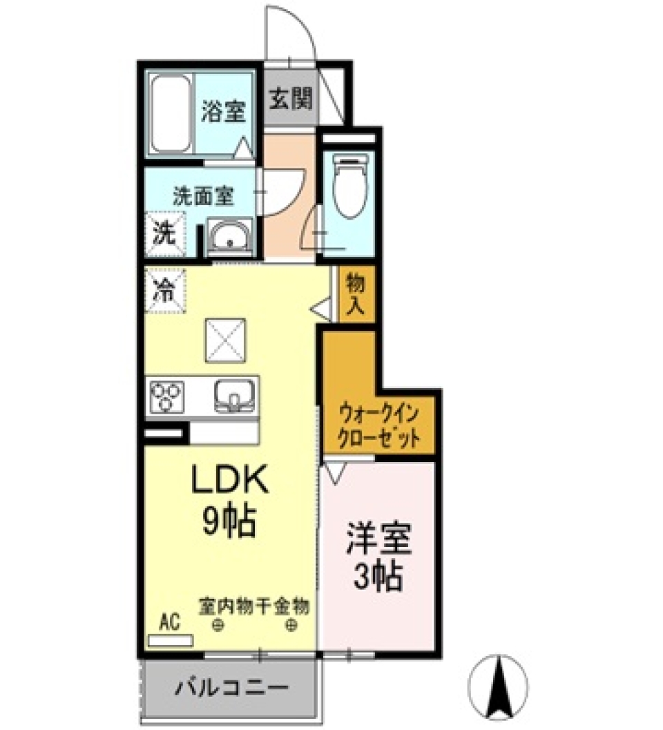 一人暮らしの強い味方。の間取り図