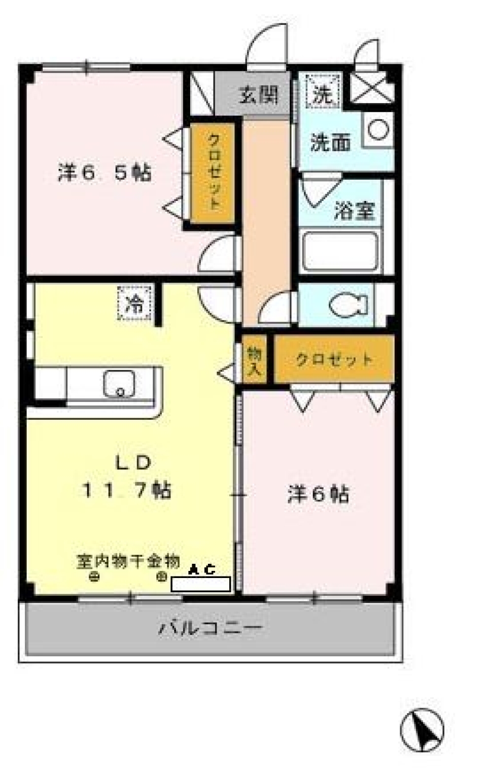 わんこもにゃんこも嬉しいね［ペット可］の間取り図