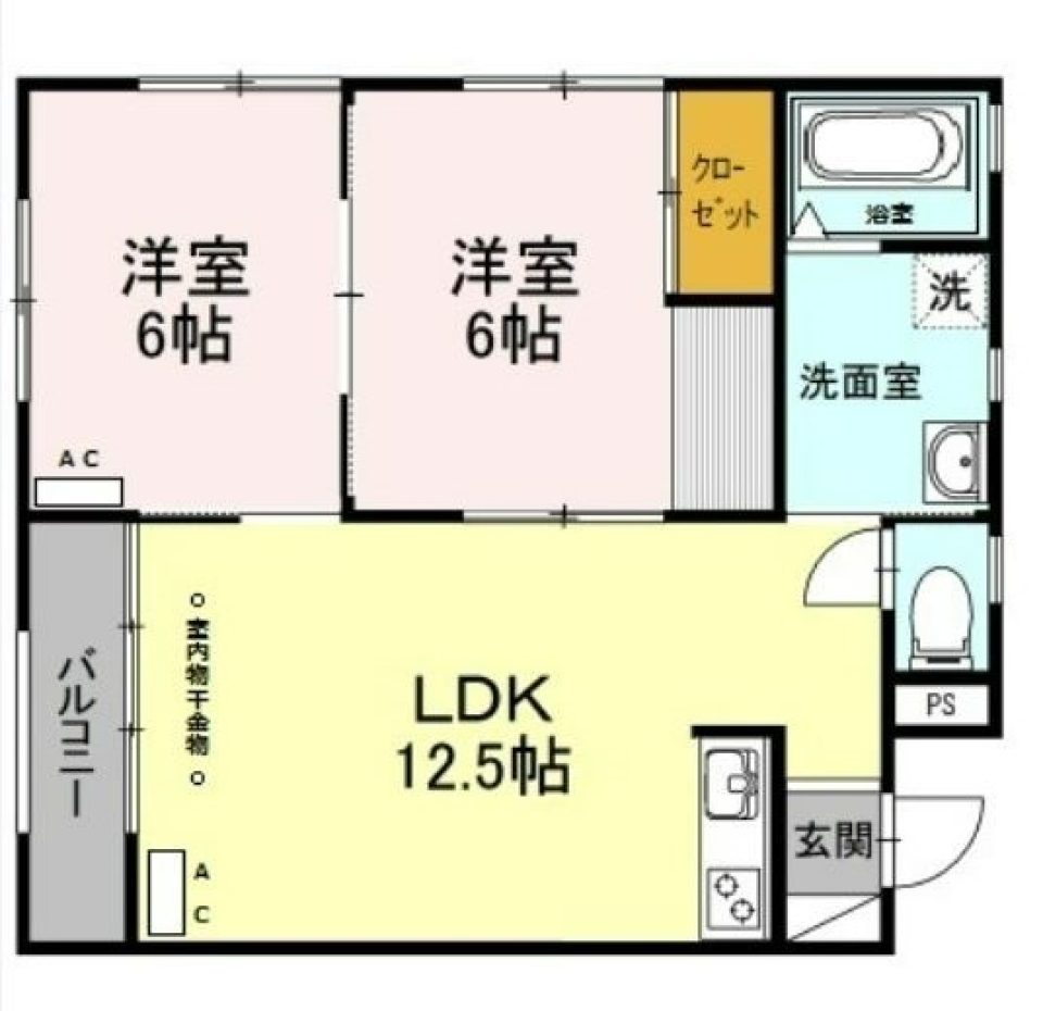 料理がはかどるオレンジキッチンの間取り図