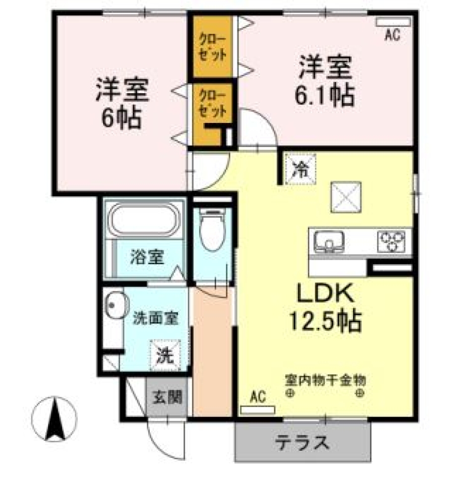 家族の新生活は高機能なこちらのお部屋でオールオーケー！の間取り図
