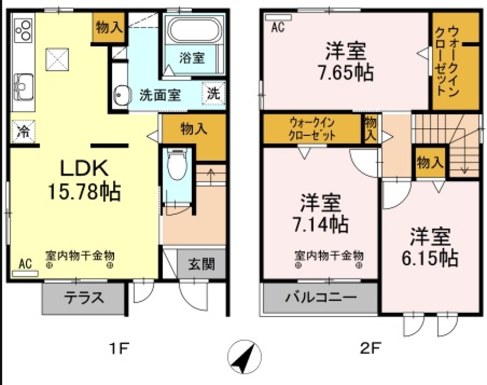 小型ワンちゃんも一緒だよ(2匹まで)！の間取り図