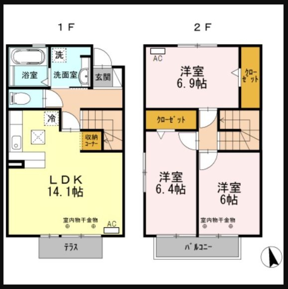 お庭でゆったり、家族生活。の間取り図