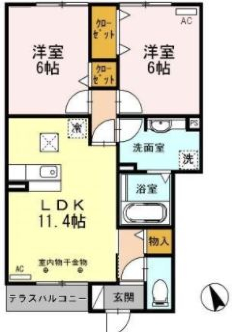 大黒柱ならぬ、小灰柱？の間取り図