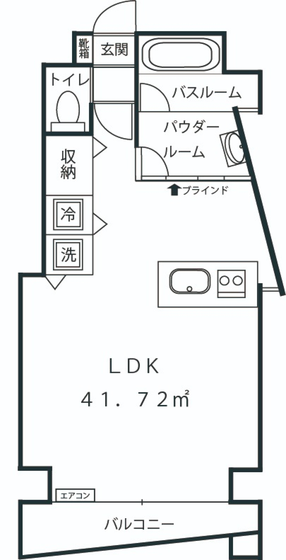 コンクリート打ちっぱなしに宿る透明感の間取り図