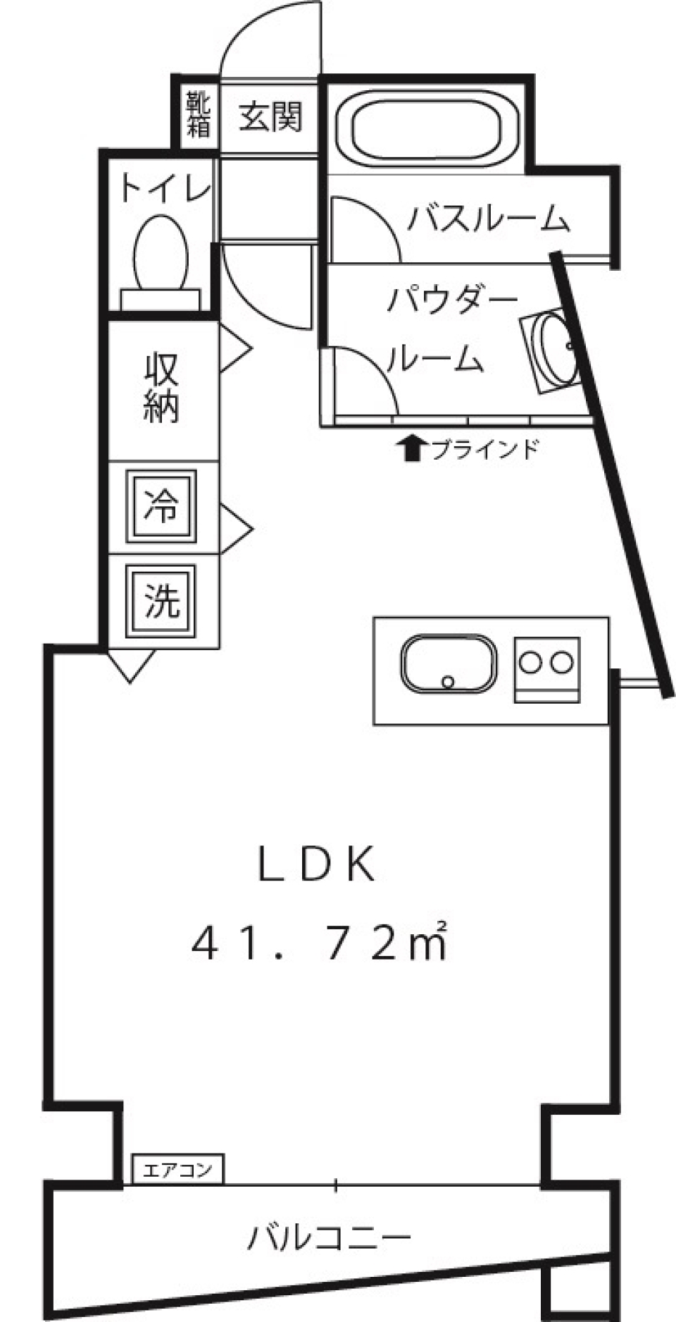 透明感と開放感を味わうの間取り図