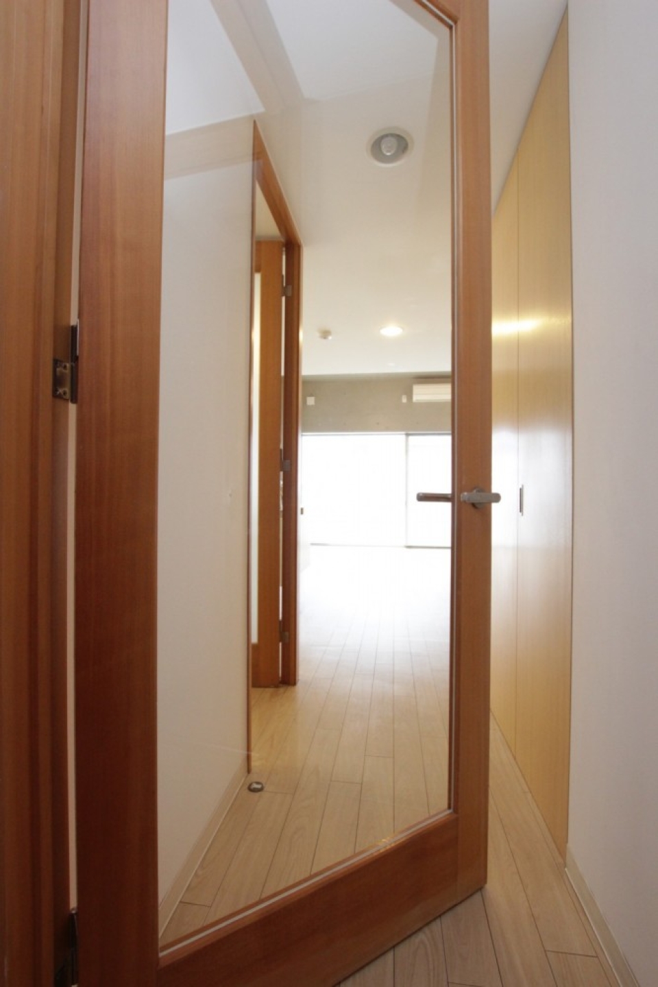 玄関からお部屋への扉はガラス