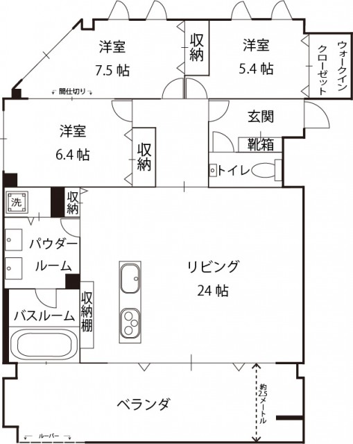 1階はシャッター付きの自走式駐車場。