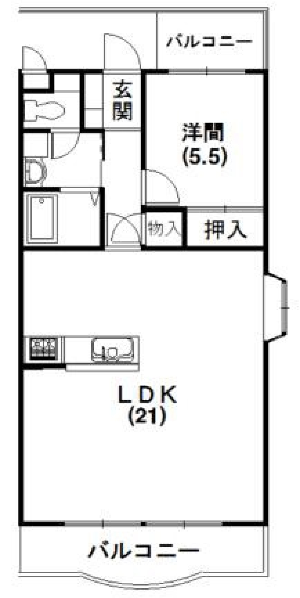無重力空間を感じる21帖ルーム。の間取り図