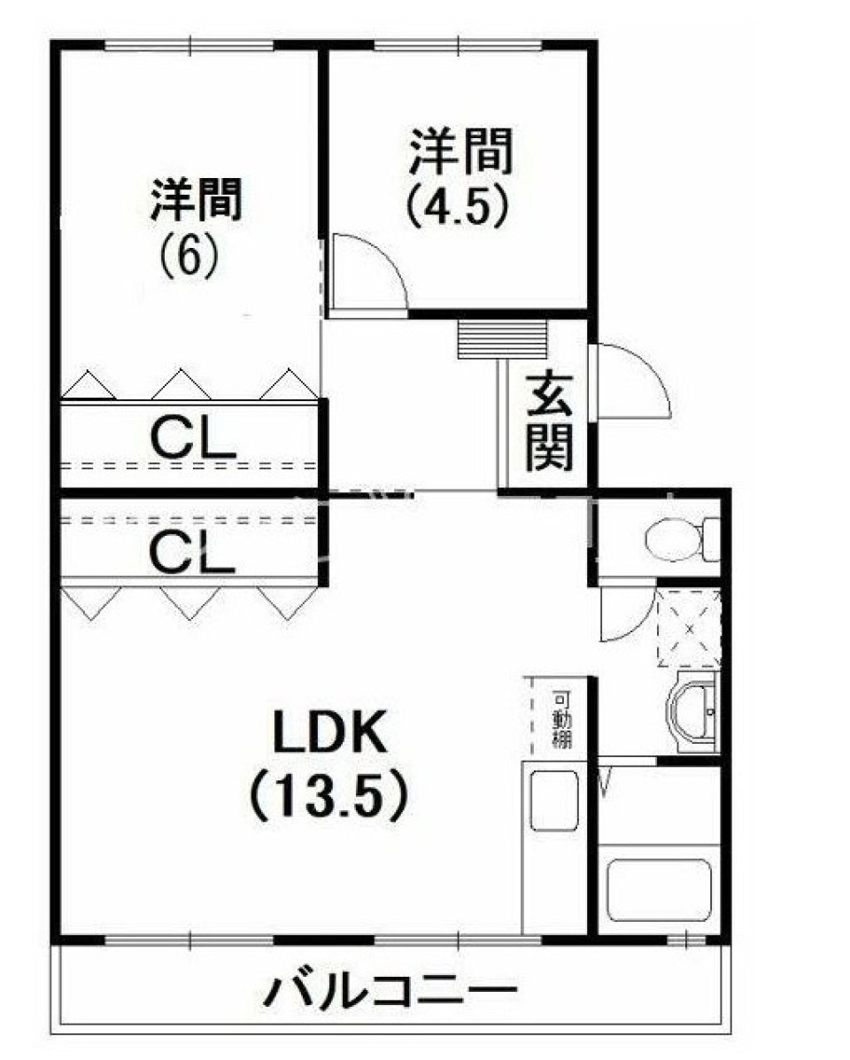 【リノベ物件】シックに整えての間取り図