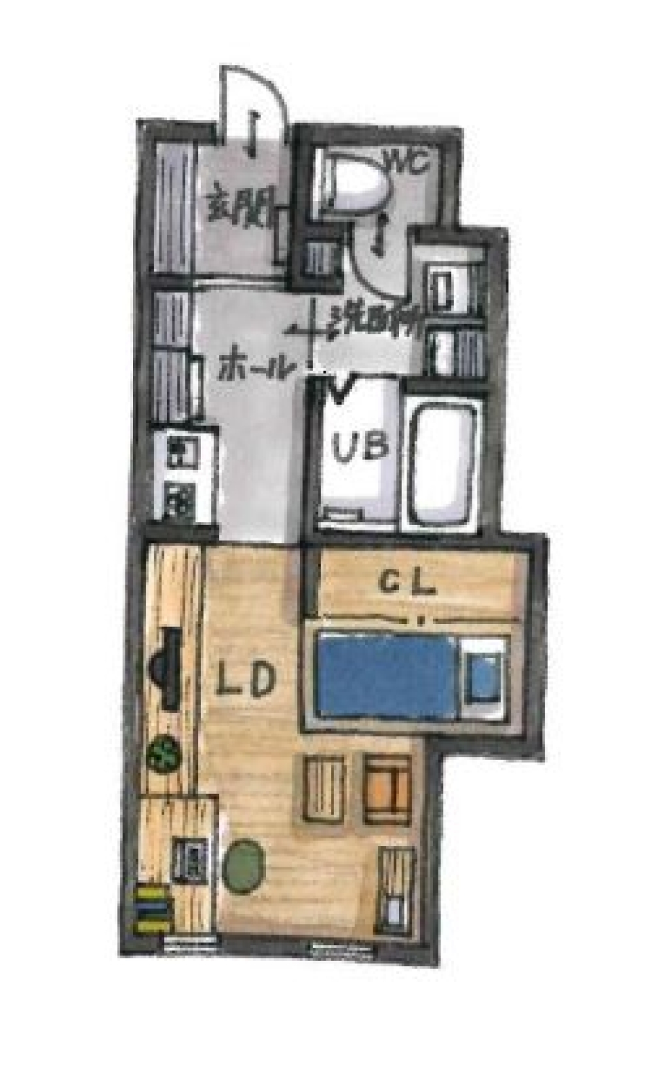 こんな部屋でひとり暮らしがしたいなあ、、、の間取り図