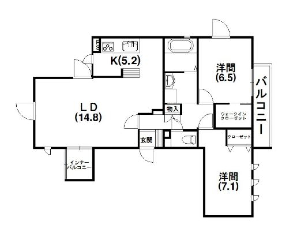 白を基調としたホテルライクな空間での暮らしの間取り図