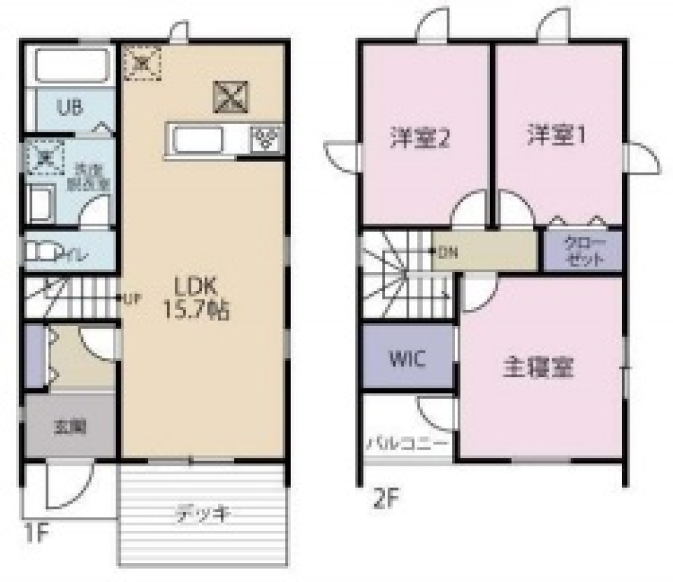 芳川の桜並木のほとりにの間取り図