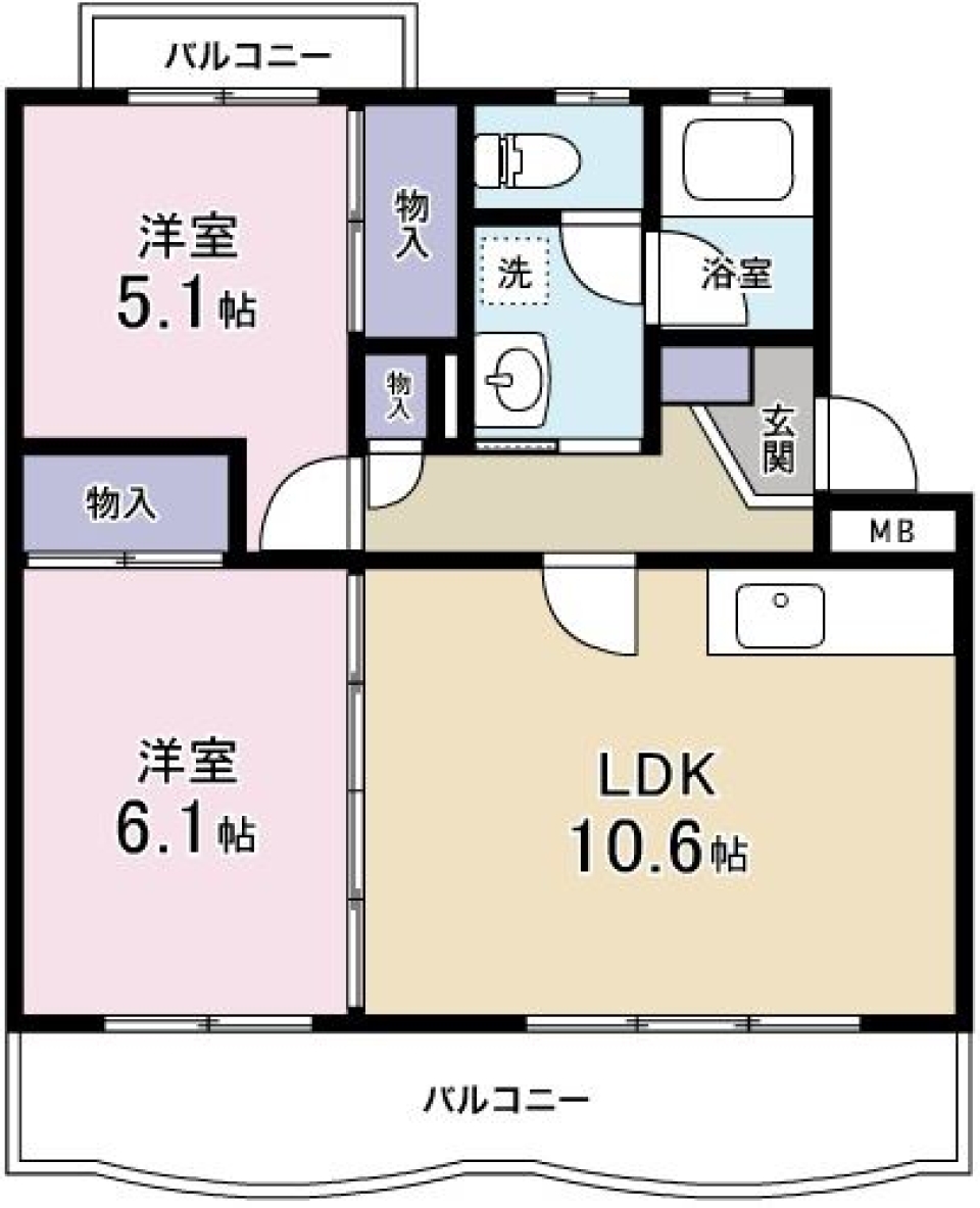 駅まで徒歩。だけど静かなところに住みたい。の間取り図