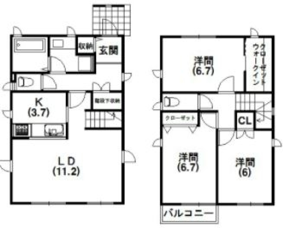 戸建風。いや戸建です。高台の素敵な戸建賃貸物件！の間取り図