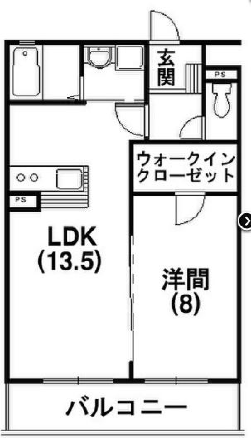 夢も広がる1LDKの間取り図