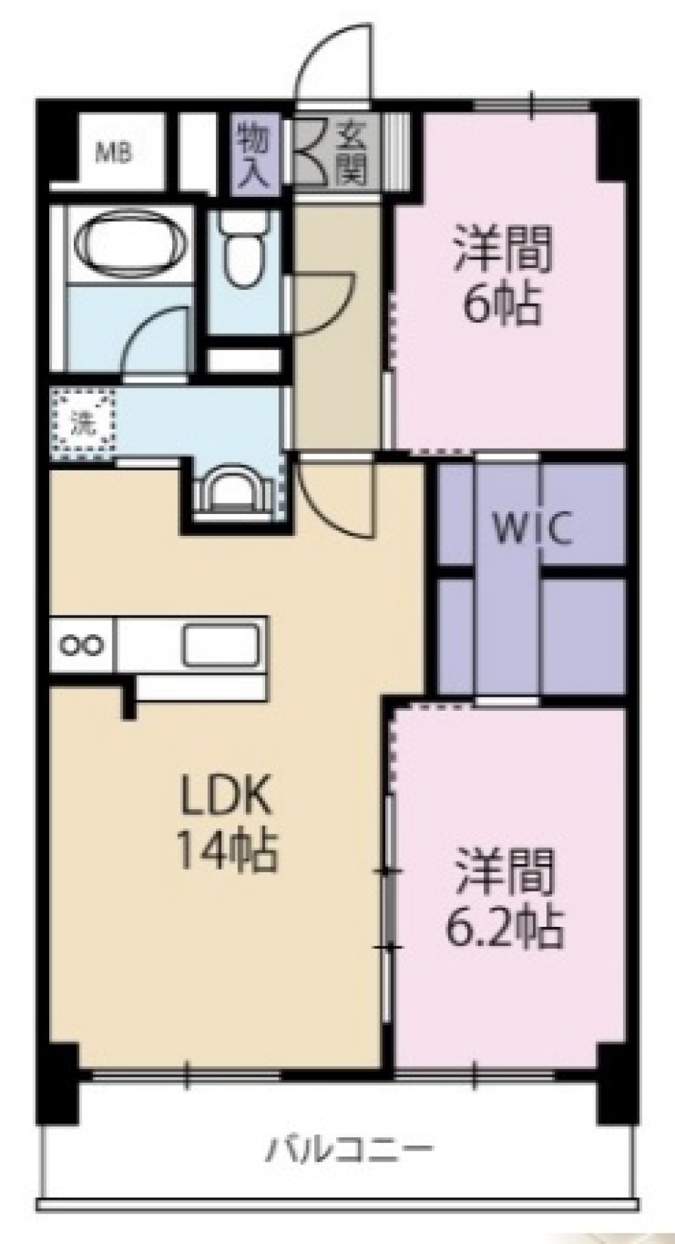 景色の良い最上階暮らしをどうぞの間取り図
